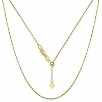 The Diamond Deal 10k SOLID Yellow or White Gold 0.7MM Adjustable Box Chain Necklace For Pendants And Charms (Adjustable upto 22