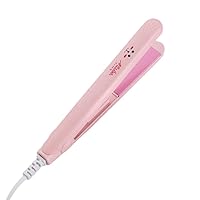 Mini Hair Straightener,Ceramic Tourmaline Flat Iron,2 in 1 Hair Straightener&Curls,Smart Constant Temperature Mini Curling Iron (Pink)