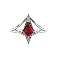 2.5 CT Kite Shaped Ruby Engagement Ring 14k Gold Ruby Wedding Ring For Women Art Deco Ruby Bridal Ring For Women Anniversary Ring Gift For Women (6)
