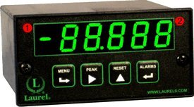 Laurel Electronics L30101SG Strain Gauge Meter, -2.0000 mA Range, Green LED Digits, Custom Curve Linearization, 85-264 Vac Power, RS232 Data I/O