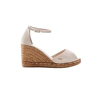 Viscata Aiguafreda Espadrille Canvas Wedges Spain Handmade 3 ½” Heel Women's Open Toe Sandals with Breathable Organic Cotton Canvas and 100% Natural Jute Midsole for all Occasions: Casual, Work, Party