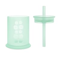 Olababy 100% Silicone Training Cup and Lid + Straw Bundle for Baby and Toddler(Mint)