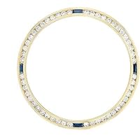 1.30CT CHANNEL SET MOISSANITE DIAMOND BEZEL 18KY COMPATIBLE WITH ROLEX DATEJUST, DAY DATE WITH SAPPHIRE