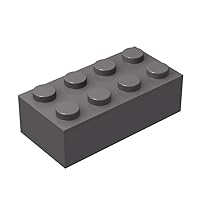 Classic Brick Block Bulk, Dark Gray Bricks 2x4, Building Bricks Flat 100 Piece, Compatible with Lego Parts and Pieces: 2x4 Dark Gray Bricks(Color:Dark Gray)