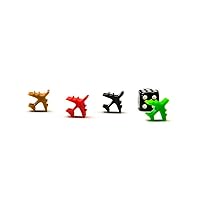 | 5PCS Airplane Meeple Token Figurines | Board Game Pieces, Black