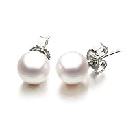 Freshwater Cultured Pearl Earrings for Women and Girls - Gold Stud Earrings - Medium AAA Quality Pearls with Hypoallergenic 14k Gold Posts