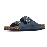 Mens slippers Summer Men's Cork Slippers Suede Leather Clogs Slippers Man Soft Cork Two Buckle Beach Slides Footwear For Men