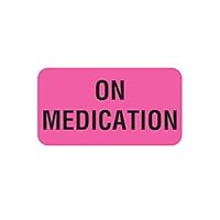 Veterinary Care Instruction Removable Labels, Fluorescent Pink, ON Medication