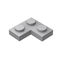 Classic Plate Block Bulk, Light Gray Plate 2x2 Corner, Building Plate Flat 100 Piece, Compatible with Lego Parts and Pieces(Color:Light Gray)