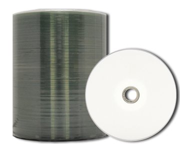 MediaPro Blank CD - Professional Grade White Inkjet Hub Printable CD-R - 100 Pack