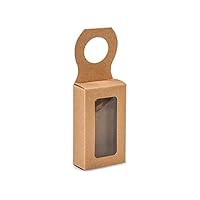 Pack Of 6, Small Kraft Pinstripe Bottle Hanger Favor Solid Box 2-1/4 X 1-1/8 X 3-7/8