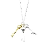 Lily Blanche Women Necklace Bunch of Keys Pendant Designed in Britain