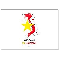 Welcome to Vietnam. Asia. Flag and Map of the Country Fridge Magnet