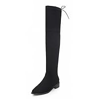 Womens Faux Suede round toe Over-the-Knee Boot Pull-on Block Winter Boots
