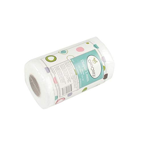 OsoCozy Flushable Diaper Liners Small 5 x 12 Inches Per Sheet, 100 Sheets Per Roll