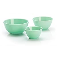 Mixing Nesting Bowls Set - American Made - Mosser Glass USA (Jade)