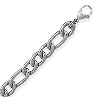 Stainless Steel Figaro Chain Necklace - Length Options: 20 22 24 30