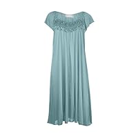 Ezi Satin Nightgowns for Women - Soft & Breathable Knee-Length Night Gowns - Adult Womens Nightgown M - Plus Size