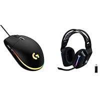 Logitech G203 Wired Gaming Mouse + G733 Wireless Gaming Headset Bundle - Black