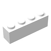 Classic Brick Block Bulk, White Bricks 1x4, Building Bricks Flat 100 Piece, Compatible with Lego Parts and Pieces: 1x4 White Bricks(Color:White)