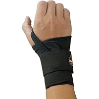 Ergodyne X-Large Black ProFlex 4000 Elastic Single Strap Left Hand Wrist Support With Two-Stage Hook And Loop Closure And Open-Center Stay
