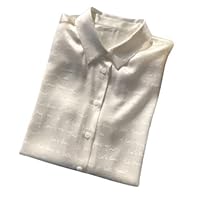 Gioventu White Silk Long-Sleeved Shirt, Fairy-Faced Button Down Light Creamy Blouses and Tops