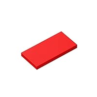 Classic Building Tiles, Red Tile 2x4, 100 Piece, Compatible with Lego Parts and Pieces 87079(Color:Red)
