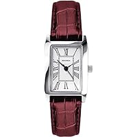 Sekonda Classic Ladies Quartz Watch with White Dial Analogue Display and Burgundy Strap 40343