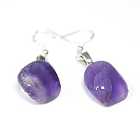 Pretty Purple Amethyst Stones on Sterling Silver French Hook Earrings