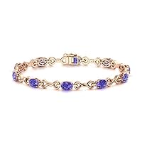 Tanzanite Oval 6x4mm Infinity Bracelet | Sterling Silver 925 With Rhodium Plated | Bracelet For Woman and Girls | It is Always Nice to Have a Bracelet for Any Occasion.