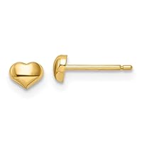 14k Gold Madi K Polished Heart Post Earrings