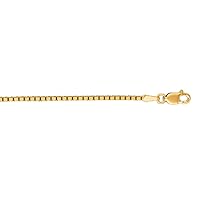 10k Gold Shiny Box Chain Necklace Jewelry for Women in Rose Gold White Gold Yellow Gold Choice of Lengths 16 18 20 22 24 30 and Variety of mm Options