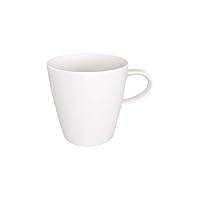 Villeroy & Boch Manufacture Rock Blanc Mug with Handle, Minimalist Coffee Cup Maoffrom Premium Porcelain, Dishwasher Safe, White