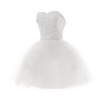 Strapless Short Tulle Homecoming Dresses for Teens Lace Prom Dresses for Women Beaded A Line Party Cocktail Dresses