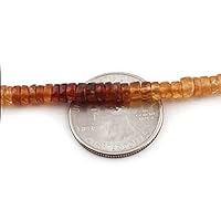 1 Strand Hessonite Gemstone Faceted Center Drill Rondelles, Thin Heishi Beads 3mm 13.5 Inches