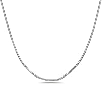 925 Sterling Silver 2MM or 2.5MM Round Flexible Snake Chain Necklace - Sizes 16-30