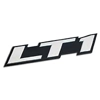LT1 Embossed Silver on Black Highly Polished Real Aluminum Auto Emblem Badge Nameplate Compatible with Chevy Corvette C4 Buick Camaro Pontiac Trans AM SS Impala Cadillac Pontiac Firebird Z28