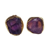 Raw Amethyst Earrings, Gemstone Stud Earrings, Amethyst Stud Earrings, February Birthstone Gift, Purple Crystal Earrings, Raw Stone Posts BY CHARMSANDSPELLS