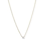 14ct Gold Plated 925 Sterling Silver 16 Inch + 2 Inch 5mm CZ Necklace 16+2 Inch 5mm CZ is Finished Lobste Jewelry for Women
