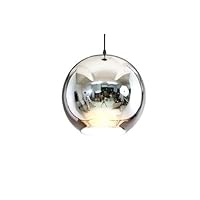 Simple Simple Post Modern Glass Ball Chandelier Lamp Plating Finish Christmas Round Halloween Mirror Ceiling Pendant Light For Kitchen Restaurant Dining Room Hanging Pendant Lantern E27 Lightin