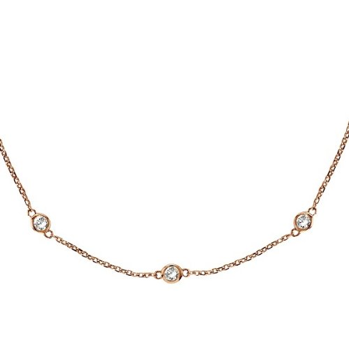 The Diamond Deal 14kt Yellow or White or Rose/Pink Gold Womens Round Diamond By the Yard Necklace.25cttw-1.00cttw (16