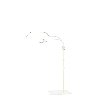 Glamcor Horizon Bundle: Curved LED Light with Adjustable Color Temperature & Universal Flat Base - Enhanced Lighting for Professional Estheticians and Salons (White/Gold)