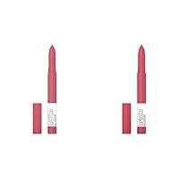 Super Stay Ink Crayon Matte Longwear Lipstick Makeup, 145 Break The Ceiling & Change Is Good Rose Pink Lip Crayon