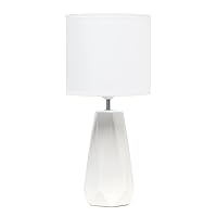 Simple Designs LT2082-OFF Ceramic Prism Table Lamp, Off White