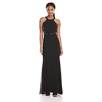 Minuet Women's Beaded Bodice Gown with Sheer Side Detail