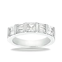 2.27 ct. Wedding Band with Baguette Cut and Princess Cut Diamonds
