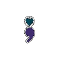 Suicide Awareness Teal and Purple Ribbon/Semicolon Pins - Teal and Purple Awareness Wholesale Pack/Bulk Pins for Suicide Awareness - Perfect for Support Groups, Gift-Giving, Events and Fundraising