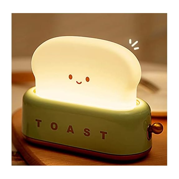 Bread Toast Lamp Cute Dorm Room Decor Night Light with Timer,Cute Bread led  Portable and Rechargeable Bedroom Bedside Sleep Lamp，Desk Lamp for Kids