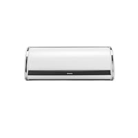 Brabantia Roll Top Bread Box (Fresh White) Large Front Opening Flat Top Bread Box, Fits 2 Loaves, Ideal for Kitchen Counter