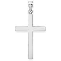 Plain Platinum Polished Cross Pendant for Men